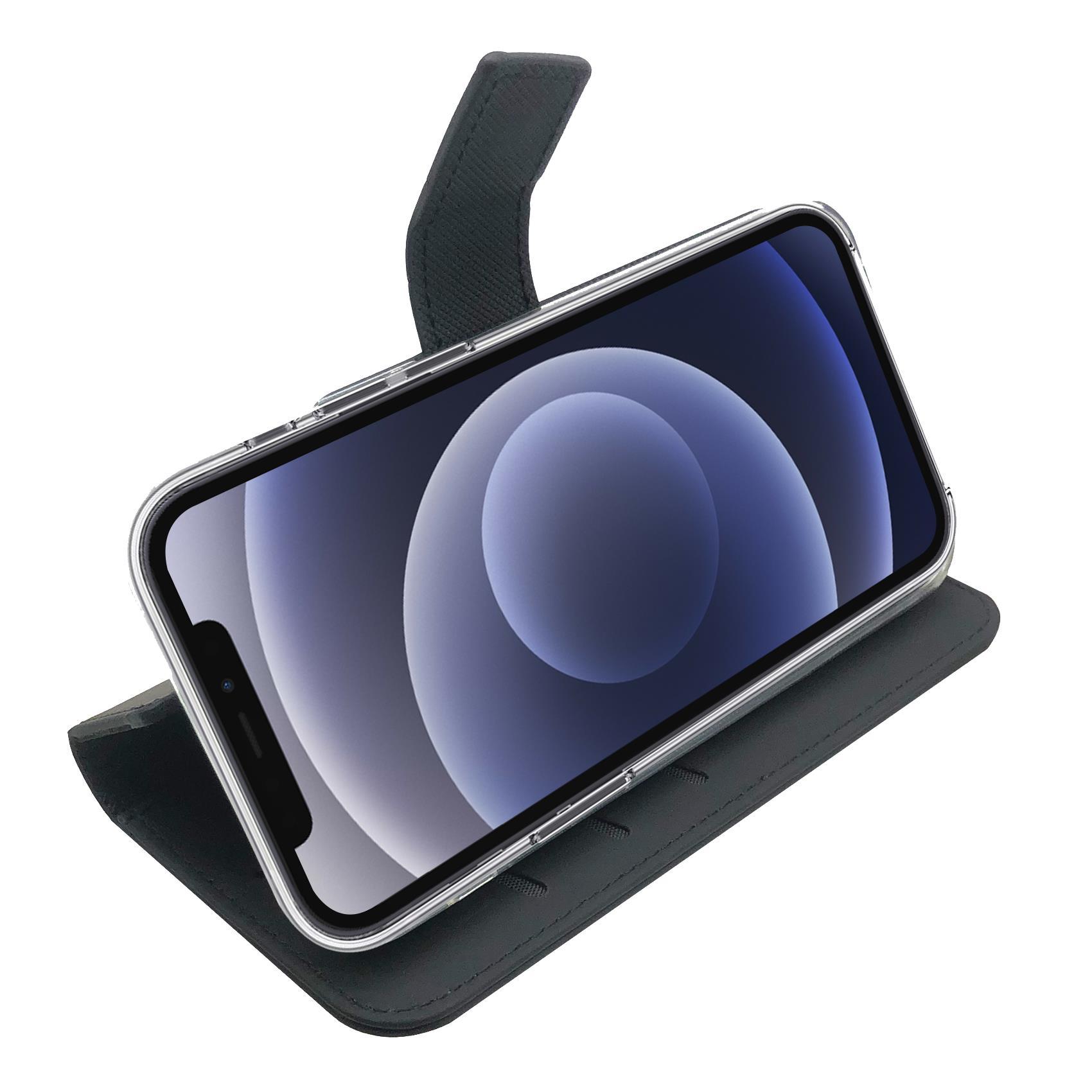 Celly Wally WALLY1005 - Flip cover per cellulare - similpelle - nero - per Apple iPhone 12 Pro Max