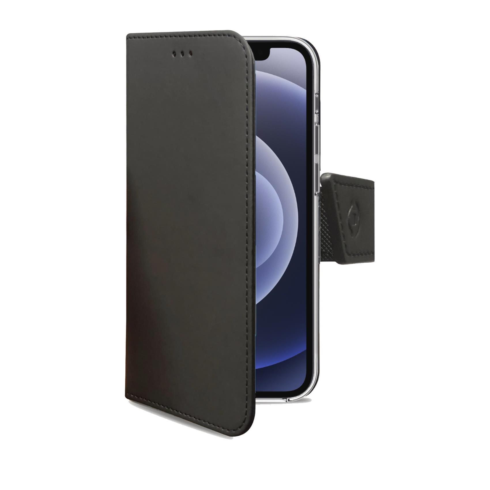 Celly Wally - Flip cover per cellulare - similpelle - nero - per Apple iPhone 13 Pro Max