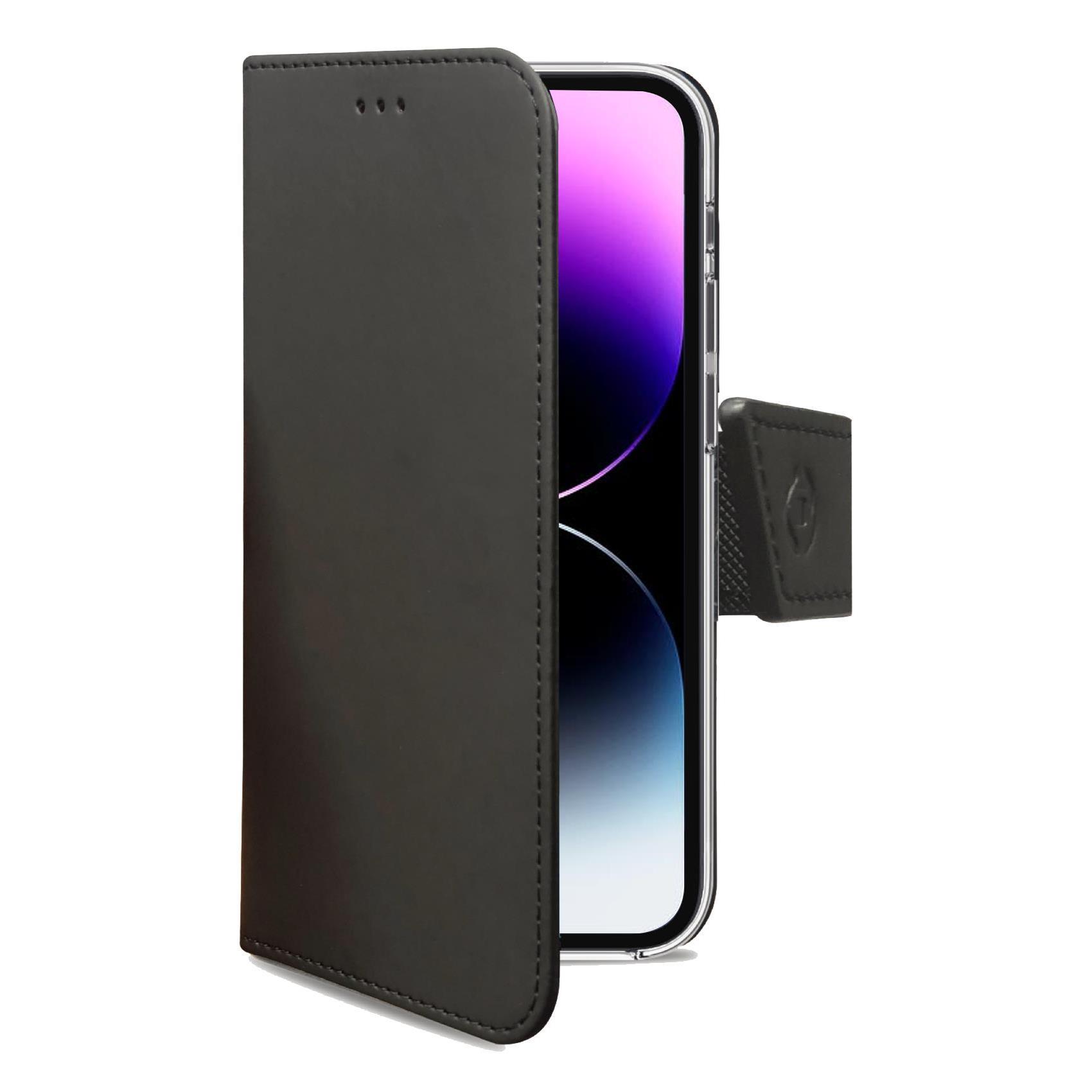 Celly Wally - Flip cover per cellulare - similpelle - nero - per Apple iPhone 14 Pro Max