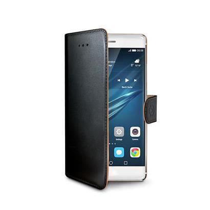 Celly WALLY582 - Flip cover per cellulare - ecopelle - nero - per Huawei P9 plus