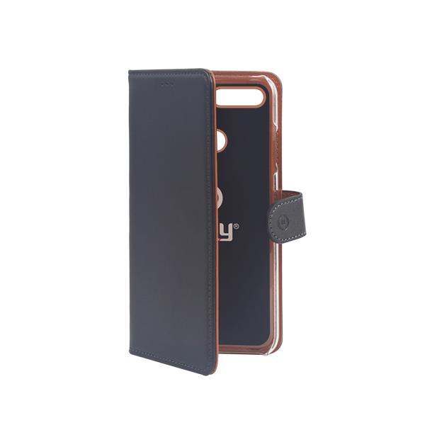 Celly Wally WALLY756 - Flip cover per cellulare - plastica, similpelle - nero - per Huawei Y9 2018