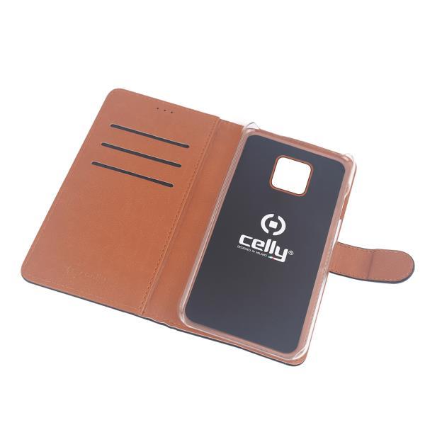 Celly Wally WALLY794 - Flip cover per cellulare - similpelle - nero - per Huawei Mate 20 Pro