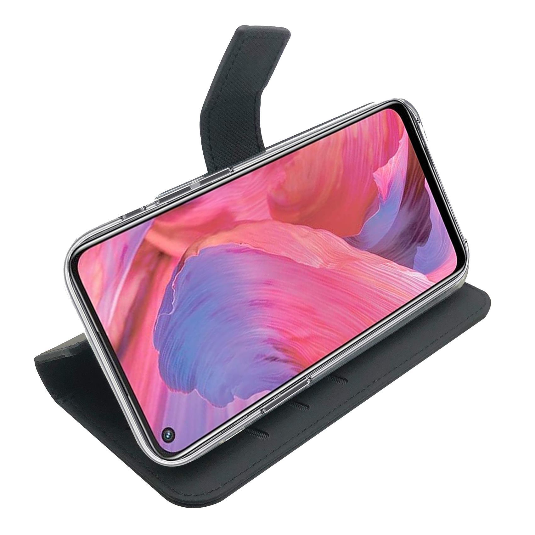 Celly Wally - Flip cover per cellulare - similpelle - nero - per OPPO A74 5G
