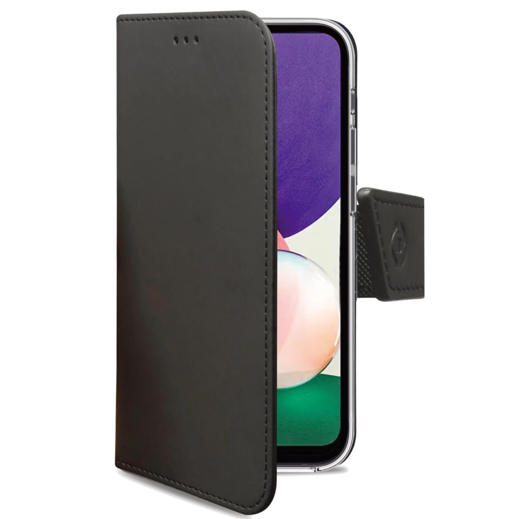 Celly Wally - Flip cover per cellulare - similpelle - nero - per Samsung Galaxy A22 5G