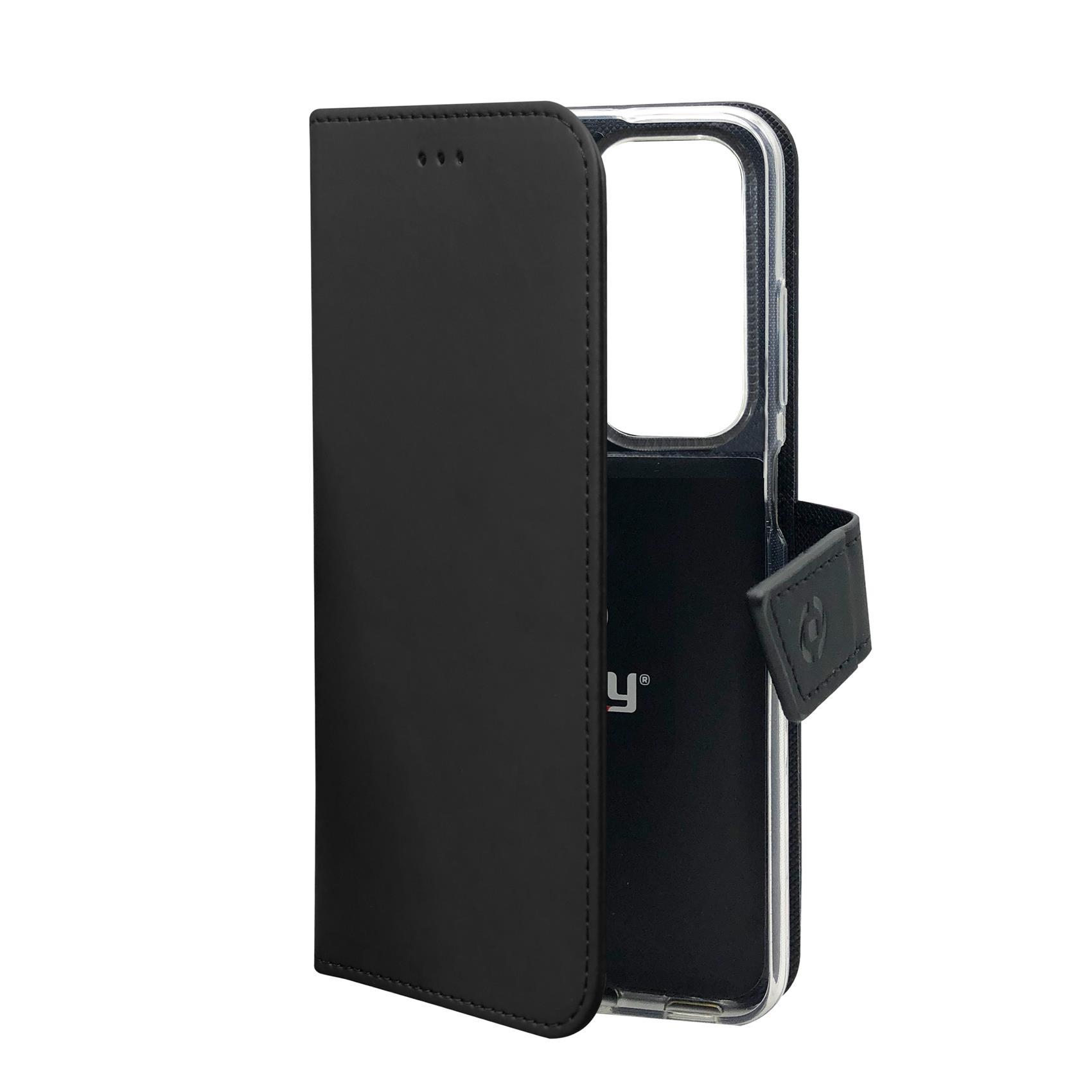 Celly Wally - Flip cover per cellulare - similpelle - nero - per OPPO Find X3 Neo