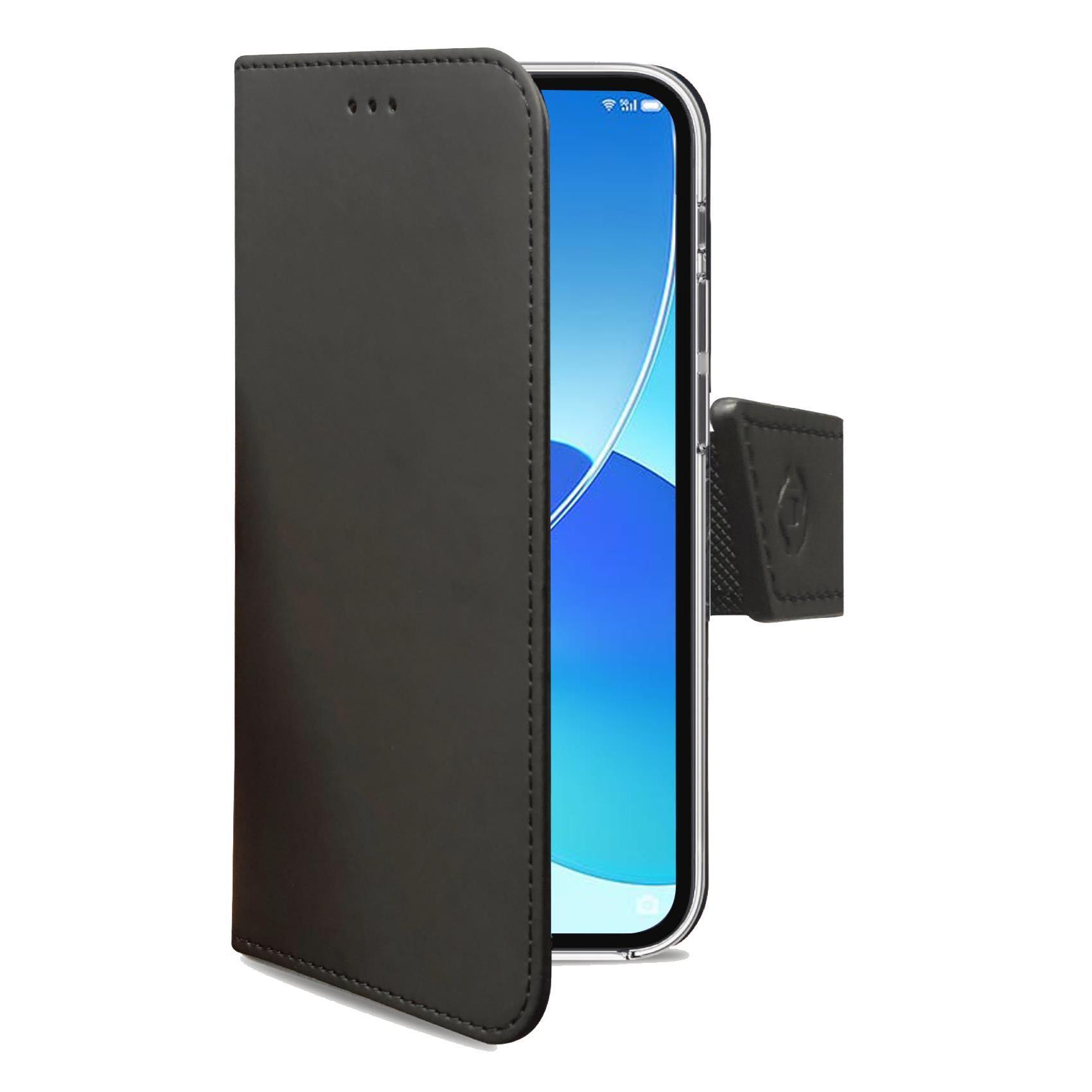 Celly Wally WALLY979 - Flip cover per cellulare - ecopelle - nero - per OPPO Reno6 5G