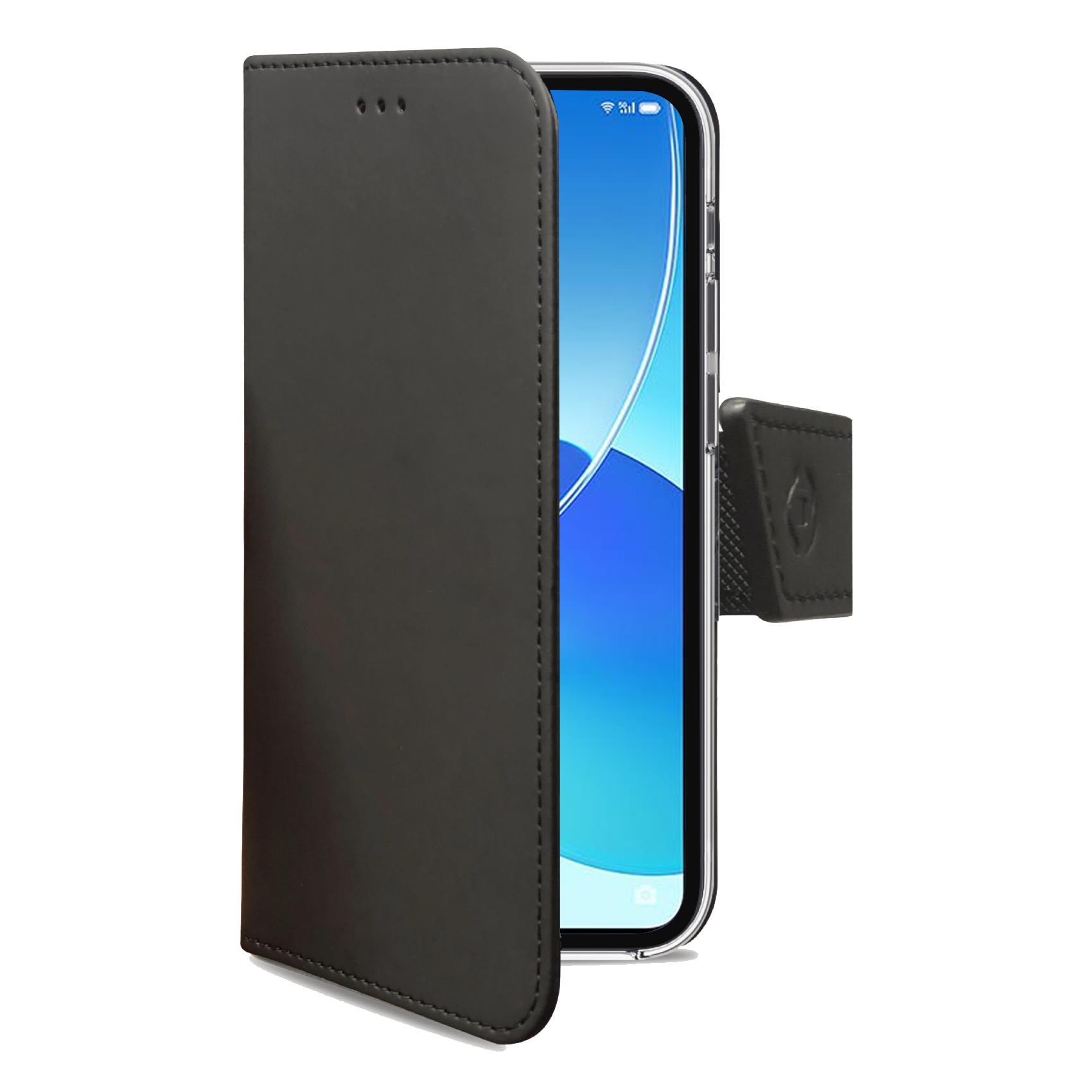 Celly Wally - Flip cover per cellulare - similpelle - nero - per OPPO Reno6 Pro 5G
