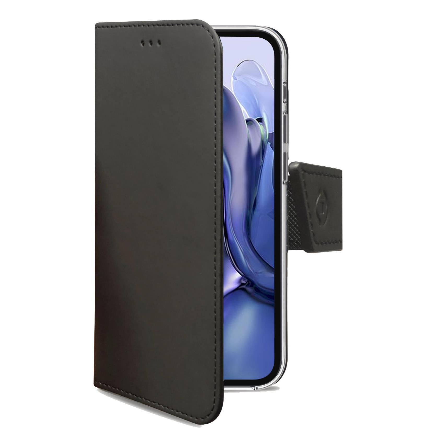 Celly Wally - Flip cover per cellulare - similpelle - nero - per Xiaomi 11T Pro