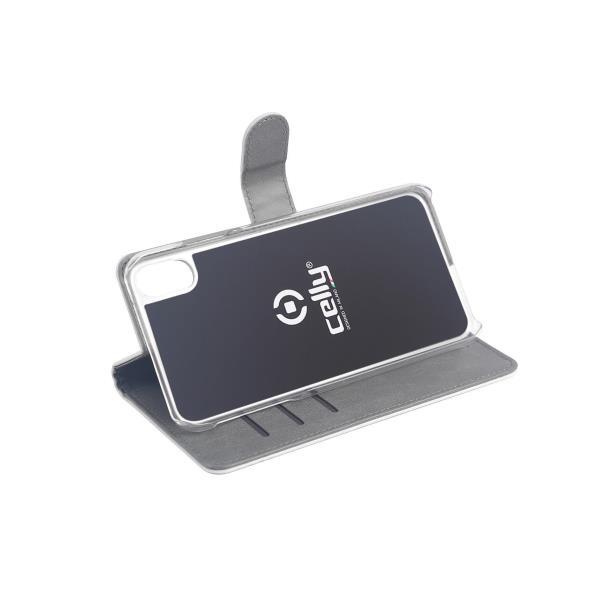 Celly Wally WALLY998WH - Flip cover per cellulare - ecopelle - bianco - per Apple iPhone XR