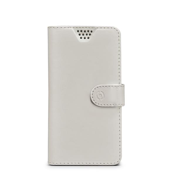Celly Wally Unica XL - Flip cover per cellulare - ecopelle - bianco