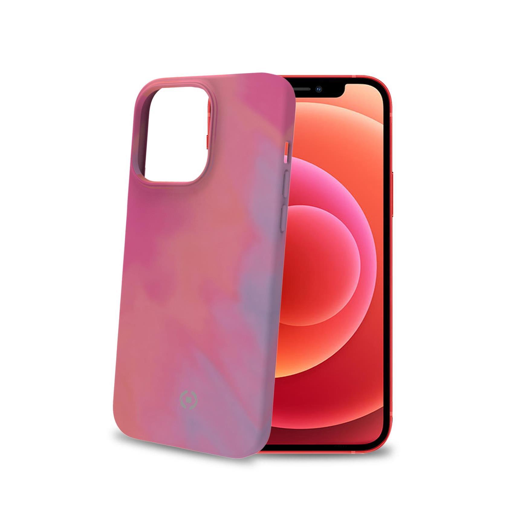 Celly Watercol - Cover per cellulare - TPU (poliuretano termoplastico), rivestimento in silicone - blu - per Apple iPhone 13 Pro
