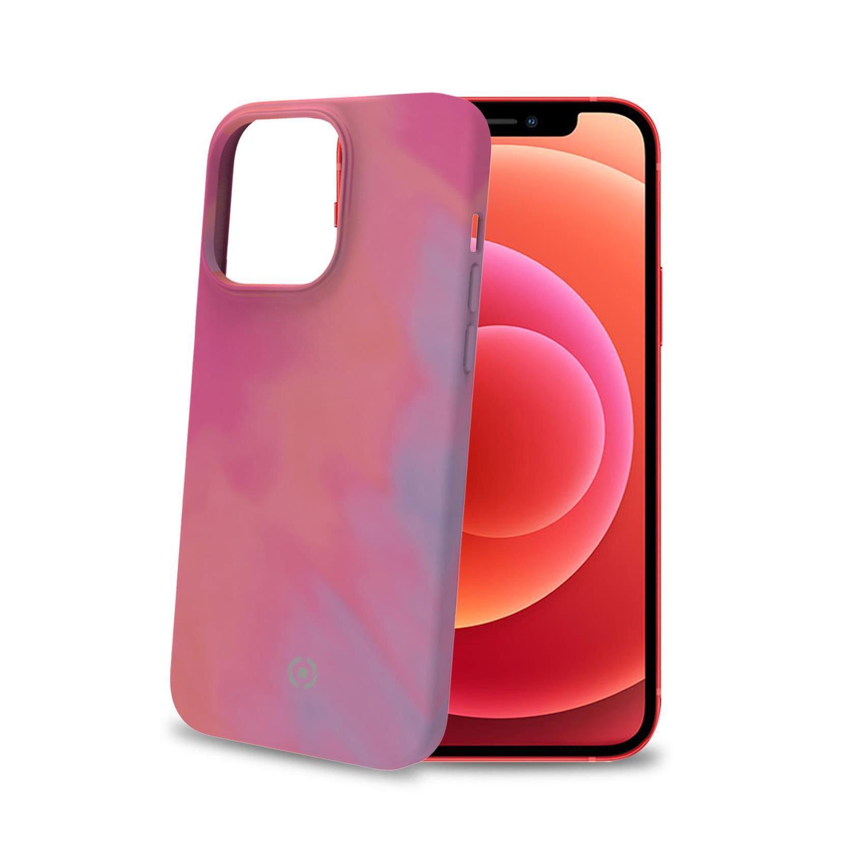 Celly Watercol - Cover per cellulare - TPU (poliuretano termoplastico), rivestimento in silicone - rosa - per Apple iPhone 13 Pro Max