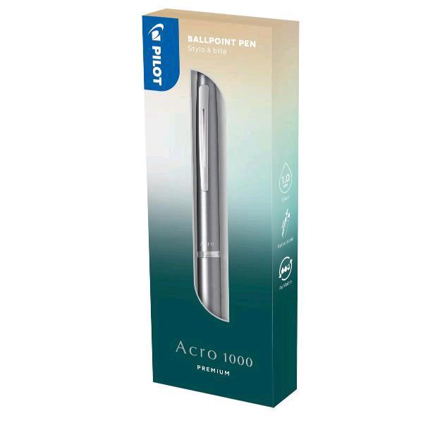 Penna a sfera scatto Acro 1000 - punta 1.0 mm - fusto argento - Pilot