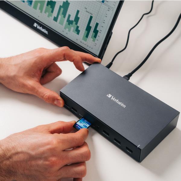 Verbatim Docking USB C 17in1 3video output HDMI 2xDP PD100W