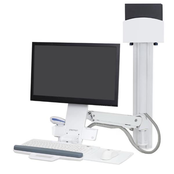 Ergotron StyleView Sit-Stand Combo System - Kit montaggio (porta tastiera, supporto CPU a parete, braccio monitor regolabile) - per display LCD/dotazione PC - supporto porta CPU piccolo - Alluminio, plastica di alta qualità - bianco - dimensione schermo: