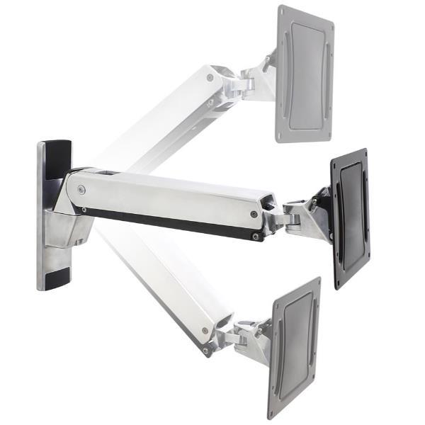 Ergotron Interactive Arm VHD - Kit montaggio (braccio snodato, adattatore VESA, staffa di montaggio a parete) - Tecnologia brevettata Constant Force - per display LCD - Alluminio - rifinito in nero, alluminio lucidato - dimensione schermo: 40"-63"