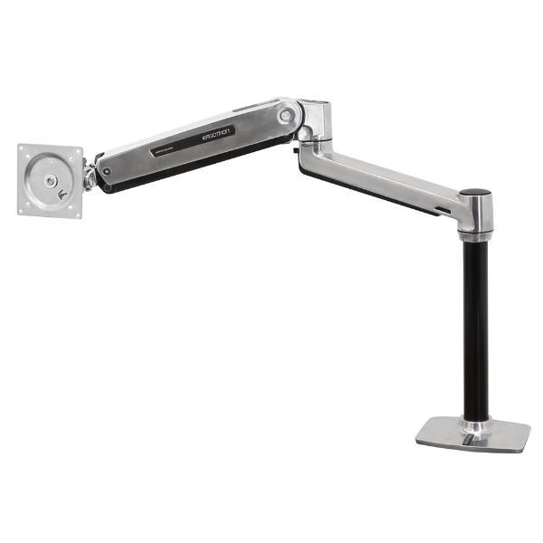 Ergotron LX HD Sit-Stand - Kit montaggio (braccio snodato, asta, adattatore VESA, base con morsetto a scrivania, base con montaggio ad anelli) - Tecnologia brevettata Constant Force - per display LCD - alluminio lucidato - dimensione schermo: up to 49"