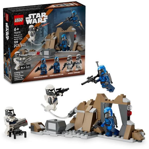 LEGO STAR WARS PACK AGGUATO SU MANDALORE CON 4 PERSONAGGI DA THE MANDORLIAN CON ARMI JETPACK E GROTTA
