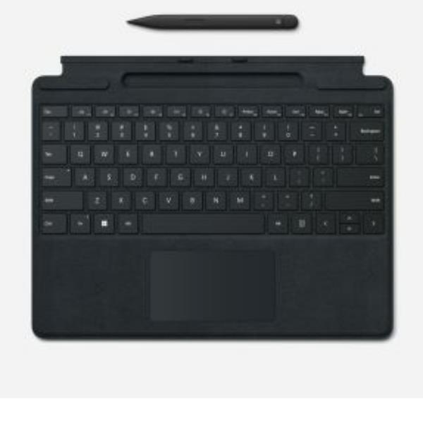 Microsoft Surface Pro Keyboard for Business - Tastiera - with pen storage - con touchpad, accelerometro - retroilluminato - QWERTY - Inglese - nero - con Slim Pen