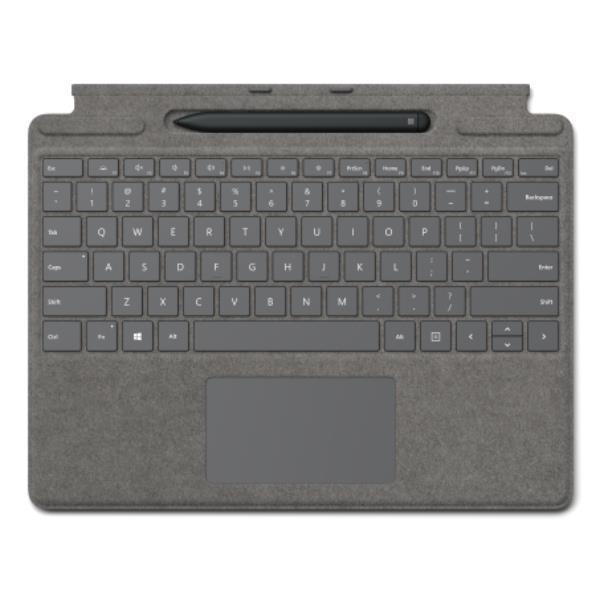 Microsoft Surface Pro Keyboard for Business - Tastiera - with pen storage - con touchpad, accelerometro - retroilluminato - QWERTY - Inglese - platino - con Slim Pen