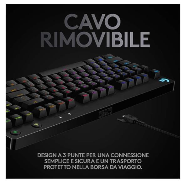 Tastiere e mouse - LOGITECH G PRO MECHANICAL GAMING KEYBOARD - BLACK - ITA - CENTRAL-419