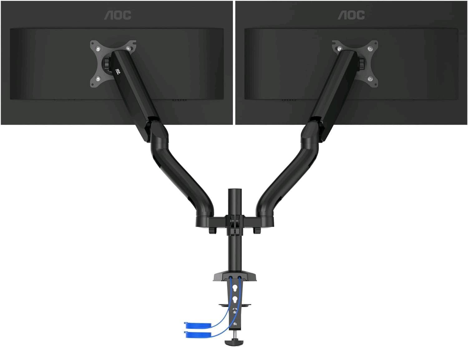AOC AD110DX DUAL MONITOR HUB USB BRACCIO DA SCRIVANIA PER DOPPIO MONITOR CON HUB USB NERO