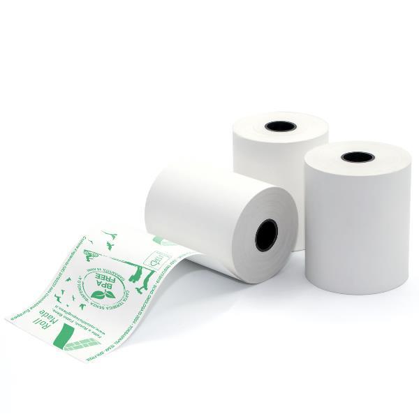 ROTOLIFICIO PUGLESE ROTOLO IN CARTA TERMICA PER CASSA OMOLOGATO 57 mm X 30 MT ANIMA 12 mm BIANCO CONF 10 Pz.