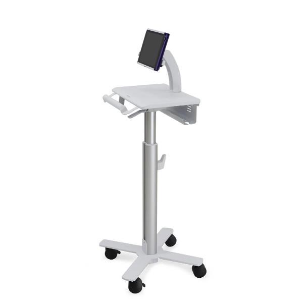 Ergotron StyleView Tablet Cart, SV10 - Carrello - per tablet / tastiera - medico - metallo - bianco, alluminio - dimensione schermo: fino a 12" - Compatibile TAA