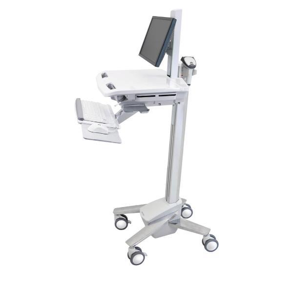Ergotron StyleView sv40 - Carrello - Tecnologia brevettata Constant Force - per display LCD/dotazione PC - con snodo LCD - bloccabile - medico - Alluminio, acciaio placcato zinco, plastica di alta qualità - grigio, bianco, alluminio lucidato - dimensione