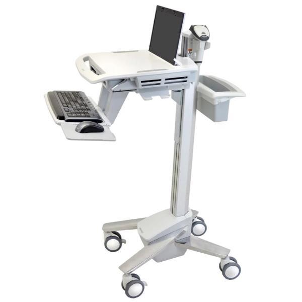 Ergotron StyleView SV41 - Carrello - Tecnologia brevettata Constant Force - per notebook/dotazione PC - bloccabile - medico - Alluminio, acciaio placcato zinco, plastica di alta qualità - grigio, bianco, alluminio lucidato - dimensione schermo: fino a 17,