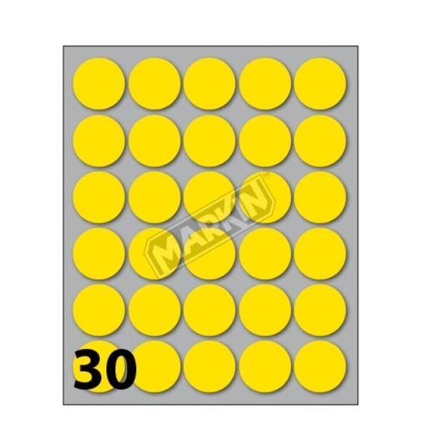 MARKIN ETICHETTE ADESIVE ROTONDE DIAMETRO 22 mm GIALLO CONF 300 Pz.