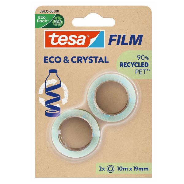 TESA ECO CRYSTAL NASTRO ADESIVO 19 mm X 10 MT TRASPARENTE CONF 6X2 Pz.