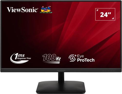 VIEWSONIC VA2408-MHDB 24" LED FULL HD IPS 16:9 250 CD/mq CONTRASTO 1300:1 1ms 100Hz FLICKER-FREE LOW BLUE LIGHT ALTOPARLANTI HUB USB 1 x VGA 1 x HDMI 1 x DISPLAYPORT NERO