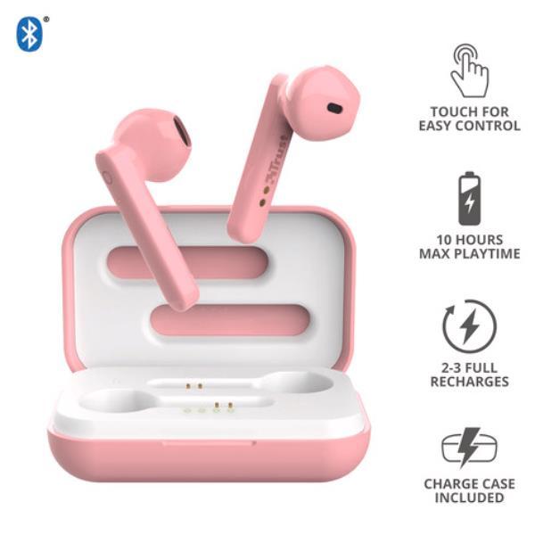 Trust Primo Touch - True wireless earphones con microfono - in-ear - Bluetooth - rosa