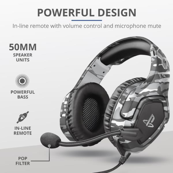 Trust Gaming GXT 488 Forze-G - Cuffie con microfono - dimensione completa - cablato - jack 3,5 mm - grigio - per Sony PlayStation 4, Sony PlayStation 4 Pro, Sony PlayStation 4 Slim