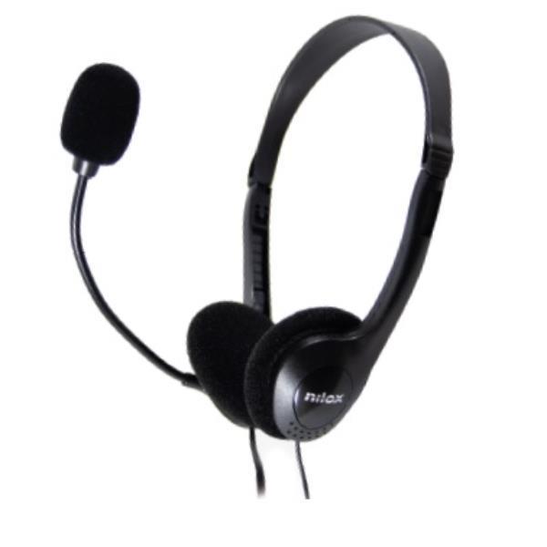 Nilox - Cuffie con microfono - on-ear - cablato - USB - nero