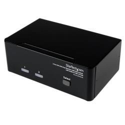 StarTech.com Switch KVM doppio monitor VGA DVI 2 porte USB con audio e hub USB 2.0 - Commutatore doppio monitor VGA DVI (SV231DDVDUA) - Switch KVM / audio / USB - 2 x KVM / audio / USB - 1 utente locale - desktop - per P/N: IM12D1500P, SVA12M2NEUA, SVA12M