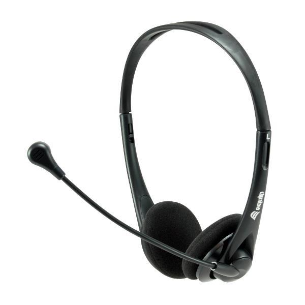 CONCEPTRONIC CUFFIA CON MICROFONO STEREO FUNZIONE MUTE JACK 3.5mm CAVO 1.8 MT NERO