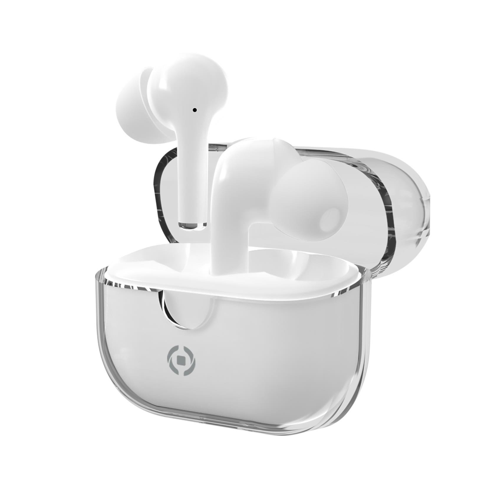 Celly CLEAR - True wireless earphones con microfono - in-ear - Bluetooth - eliminazione rumore attivata - bianco