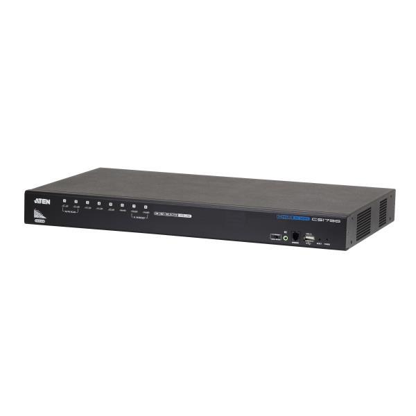 ATEN CS1798 - Switch KVM / audio / USB - 8 x KVM / audio / USB - 1 utente locale - desktop, montabile su rack