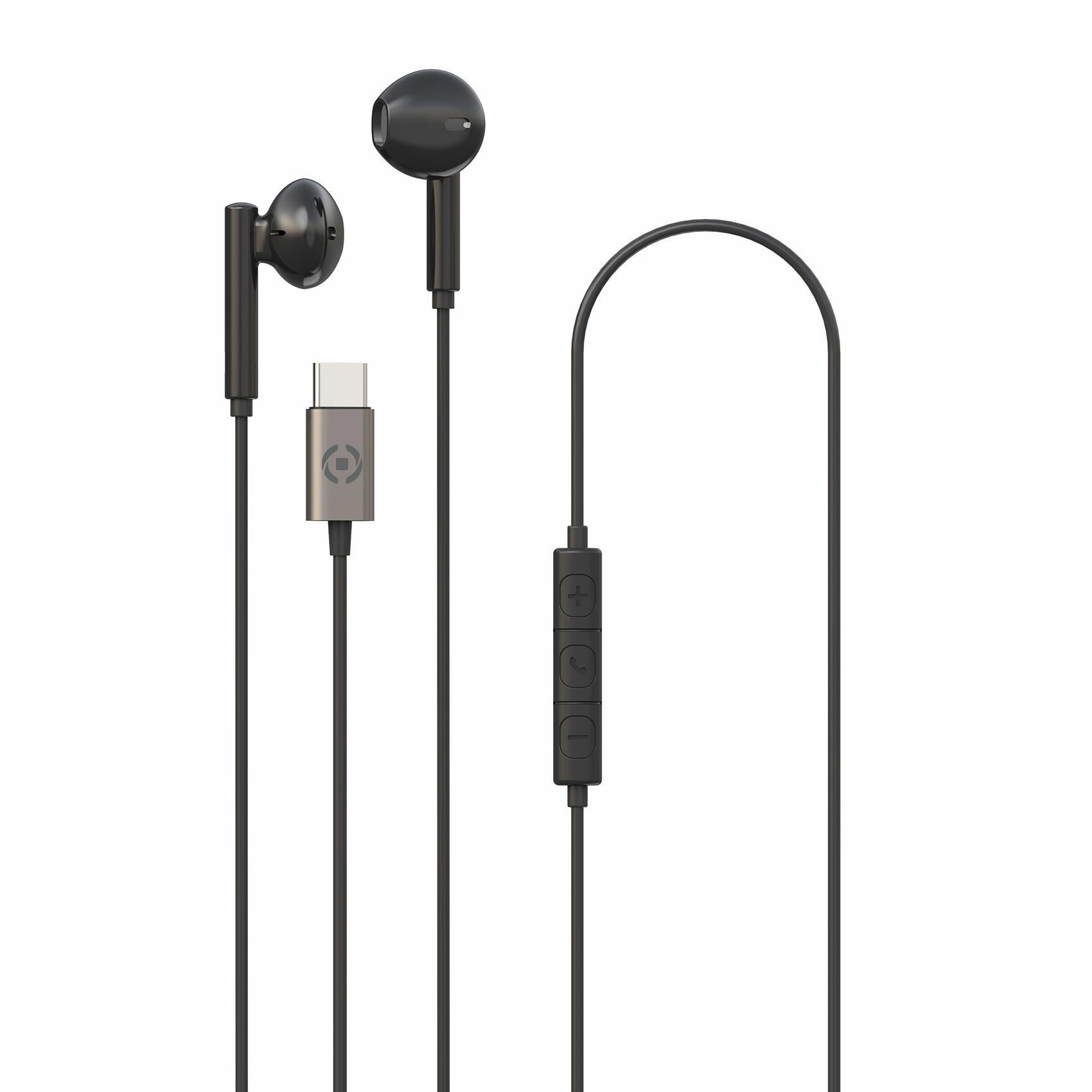 Celly UP1100 - Auricolari con microfono - auricolare - cablato - USB-C - nero