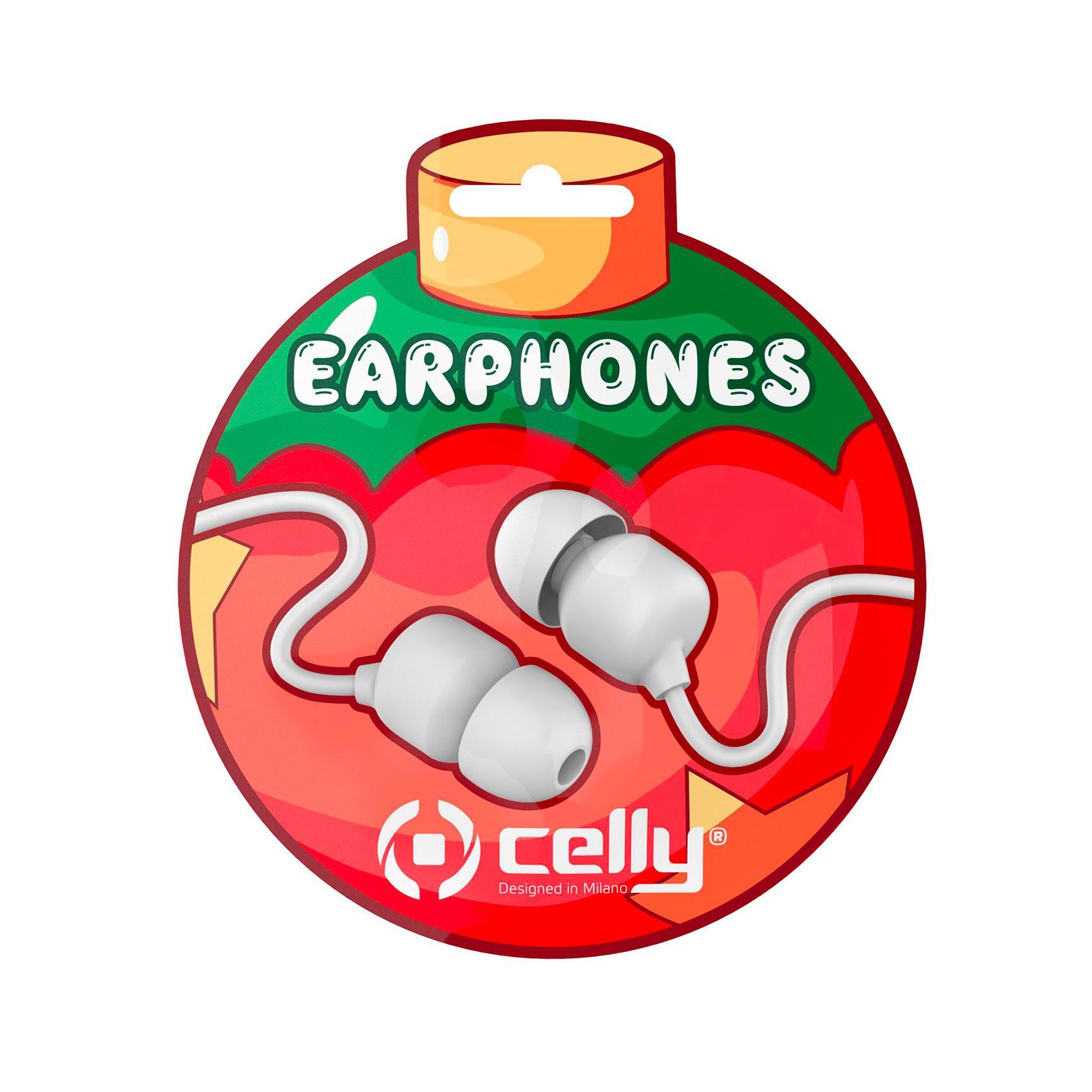 Celly XMASEARBALL - Auricolari con microfono - in-ear - cablato - jack 3,5 mm - bianco