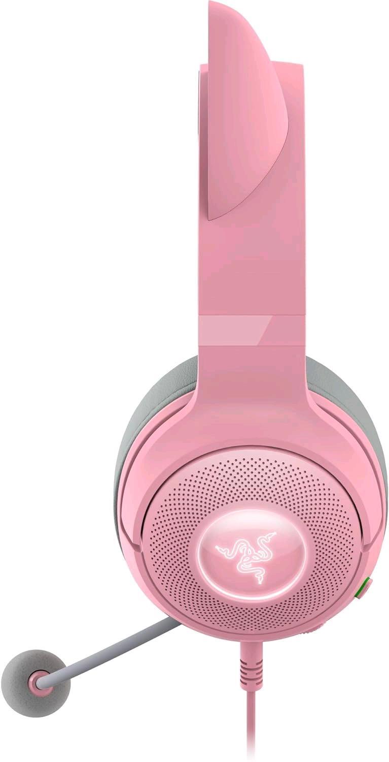 Razer Kraken Kitty V2 - Cuffie con microfono - dimensione completa - cablato - USB-A - isolamento dal rumore - quarzo