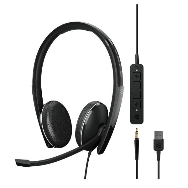 EPOS-SENNHEISER ADAPT 165T CUFFIA CON MICROFONO USB A + JACK 3.5 MM COMANDI SUL CAVO UC CERTIFICATA MICROSOFT TEAMS NERO