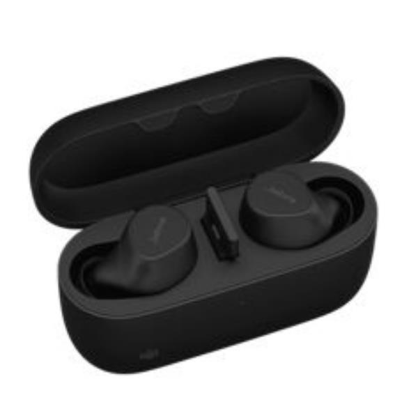 Jabra Evolve2 Buds MS - True wireless earphones con microfono - in-ear - Bluetooth - eliminazione rumore attivata - USB-A tramite adattatore Bluetooth - isolamento dal rumore - nero - Certificato per i team Microsoft