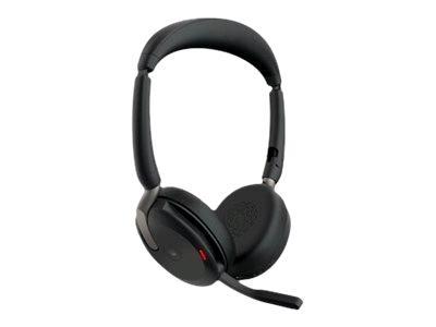 Jabra Evolve2 65 Flex MS Stereo - Cuffie con microfono - on-ear - Bluetooth - senza fili - eliminazione rumore attivata - USB-C - nero - Certificato per i team Microsoft
