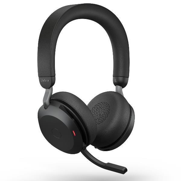 Jabra Evolve2 75 - Cuffie con microfono - on-ear - Bluetooth - senza fili, cablato - eliminazione rumore attivata - USB-A - isolamento dal rumore - nero - Certificato per i team Microsoft
