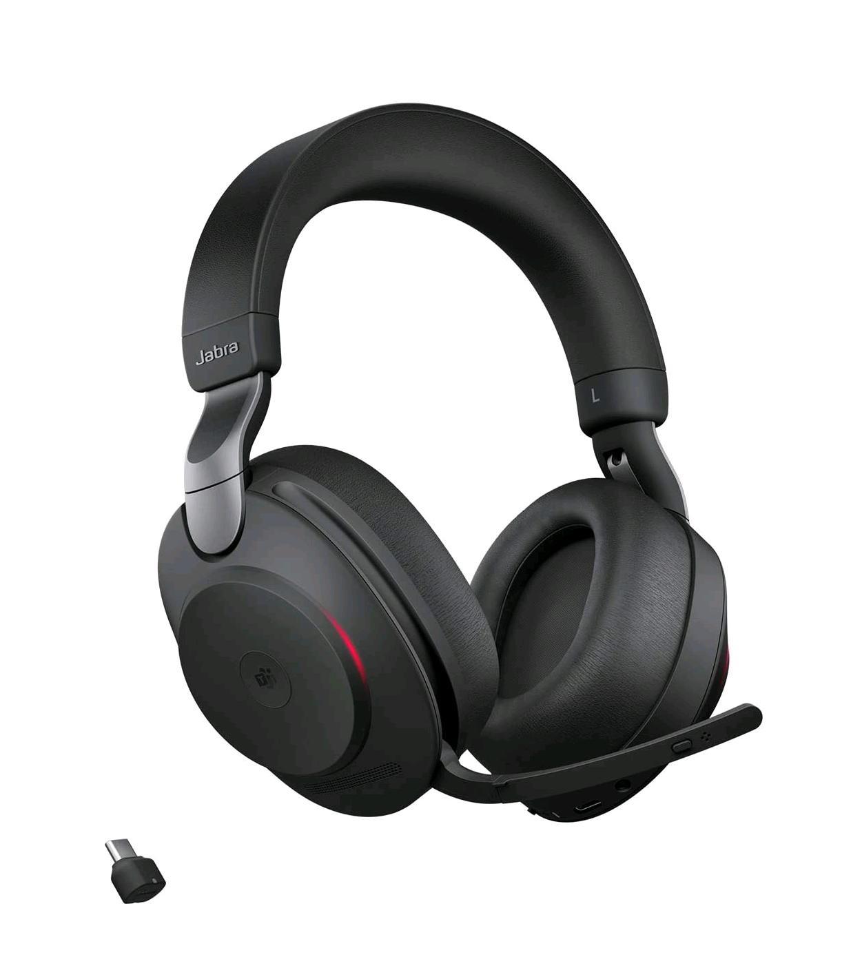 Jabra Evolve2 85 MS Stereo - Cuffie con microfono - dimensione completa - Bluetooth - senza fili, cablato - eliminazione rumore attivata - jack 3,5 mm - isolamento dal rumore - nero - Certificato per i team Microsoft