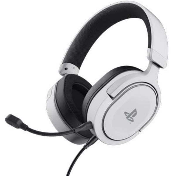 TRUST GXT498 FORTA CUFFIE GAMING OVE-EAR CON MICROFONO PS5/PS4 CON LICENZA UFFICIALE PLAYSTATION 5 MICROFONO STACCABILE JACK 3.5mm CAVO 1.2 MT BIANCO