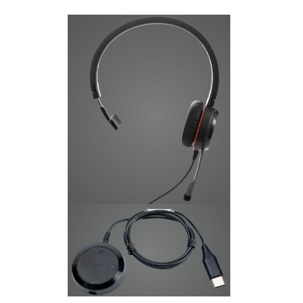 Jabra Evolve 30 II UC Mono - Cuffie con microfono - over ear - cablato - USB, jack 3,5 mm